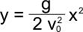 Equation of path of solid thrown horizontally